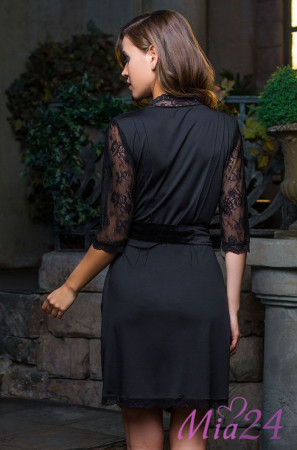 12033_back.jpg Халат короткий с кружевом Mia-Mia "Elegance de lux" 12033