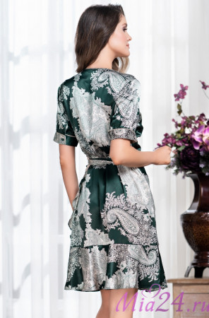 Халат шелковый с коротким рукавом Mia-Amore "Agata" 3703 Халат шелковый с коротким рукавом Mia-Amore "Agata" 3703